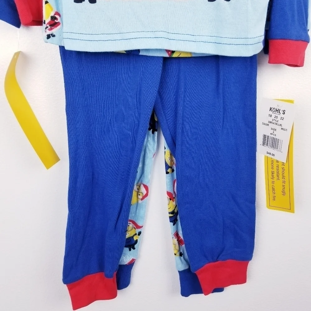 Minions 4-Piece Christmas Pajama Set NWT size 4